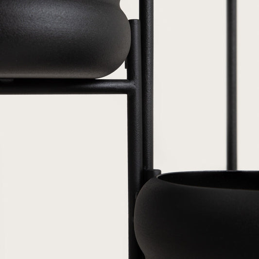 BUUBLE Triple Black Flowerbed 36x25x60 cm - 3-Tier Metal Plant Stand