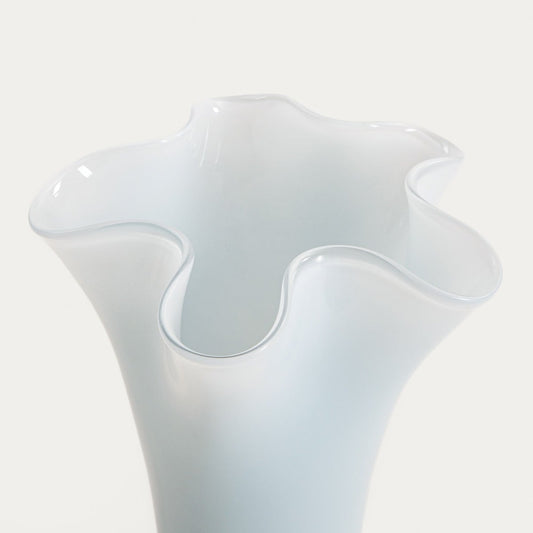 Wazon VEYORA Blue Glass Vase with Wavy Edge 20x20x20 cm