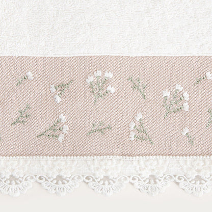 Velia Decorative Embroidered Bath Towel 70x130 cm Beige