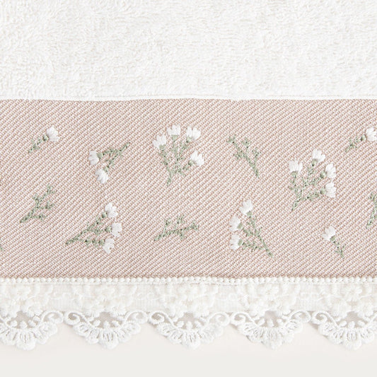 Velia Decorative Embroidered Bath Towel 70x130 cm Beige