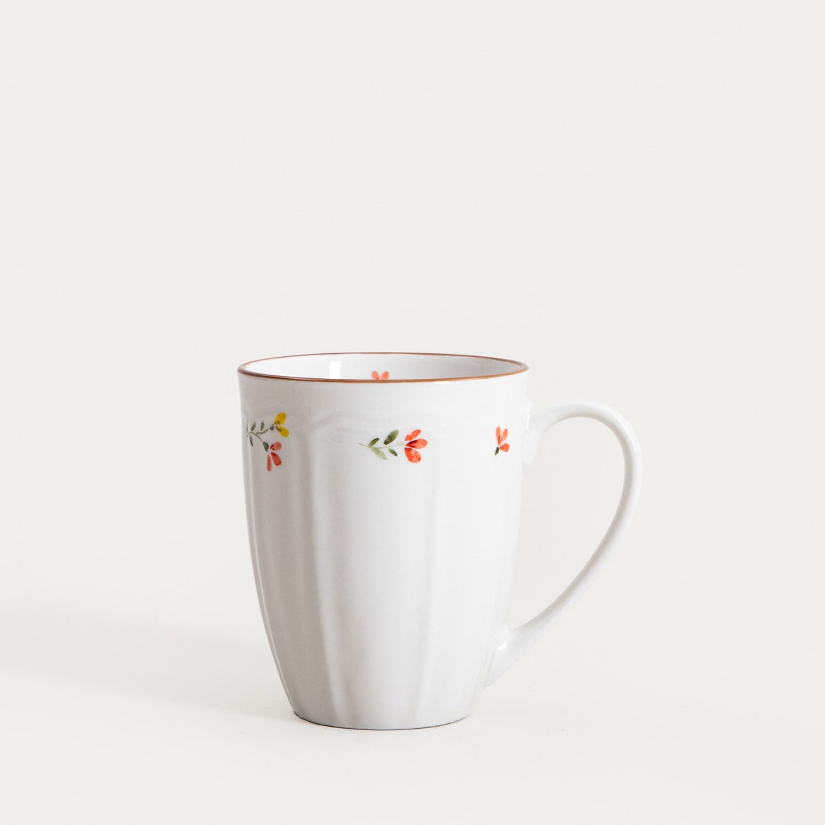 GRETA Ceramic Mug with Flowers 0.35L Porcelain Coffee Cup