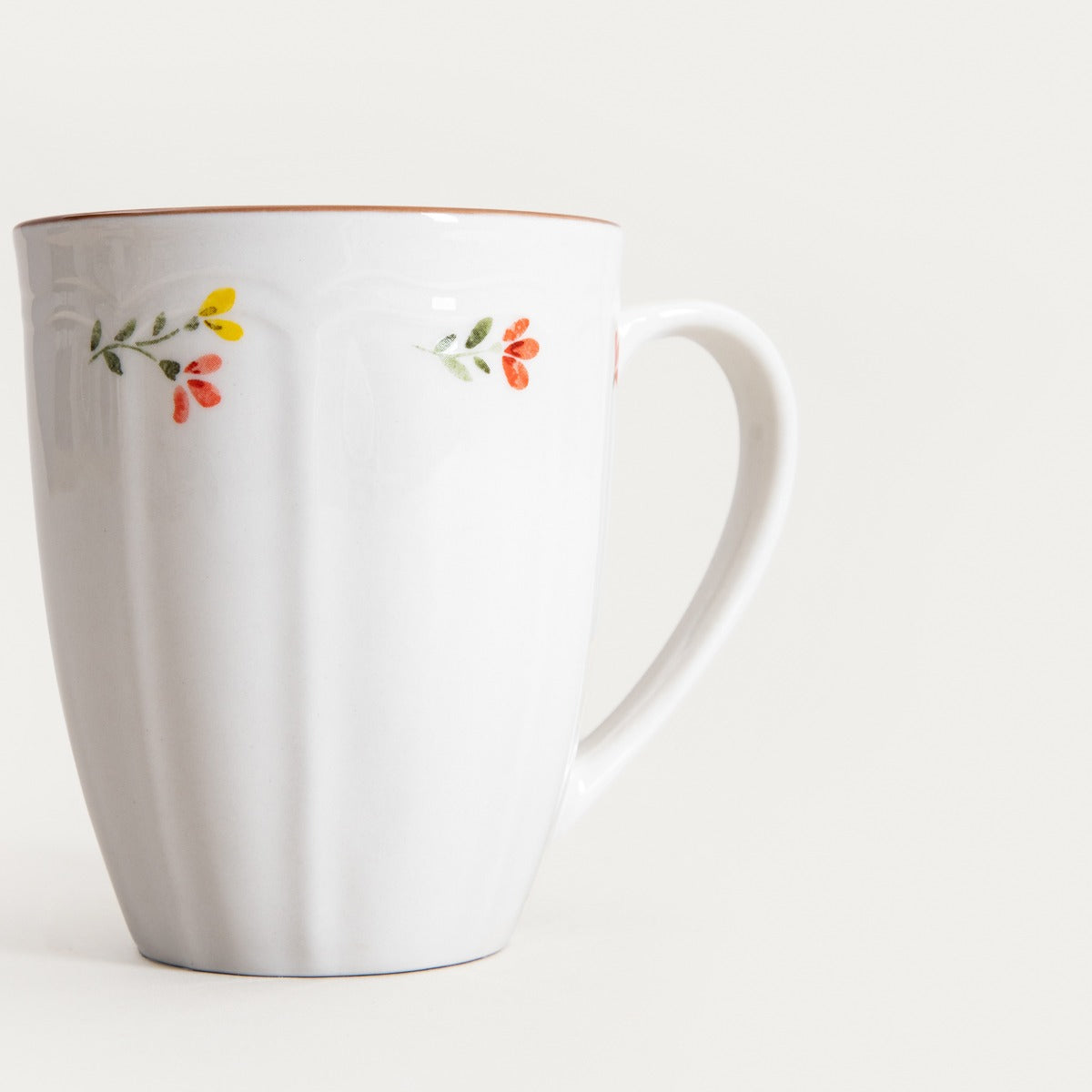 GRETA Ceramic Mug with Flowers 0.35L Porcelain Coffee Cup