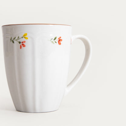 GRETA Ceramic Mug with Flowers 0.35L Porcelain Coffee Cup
