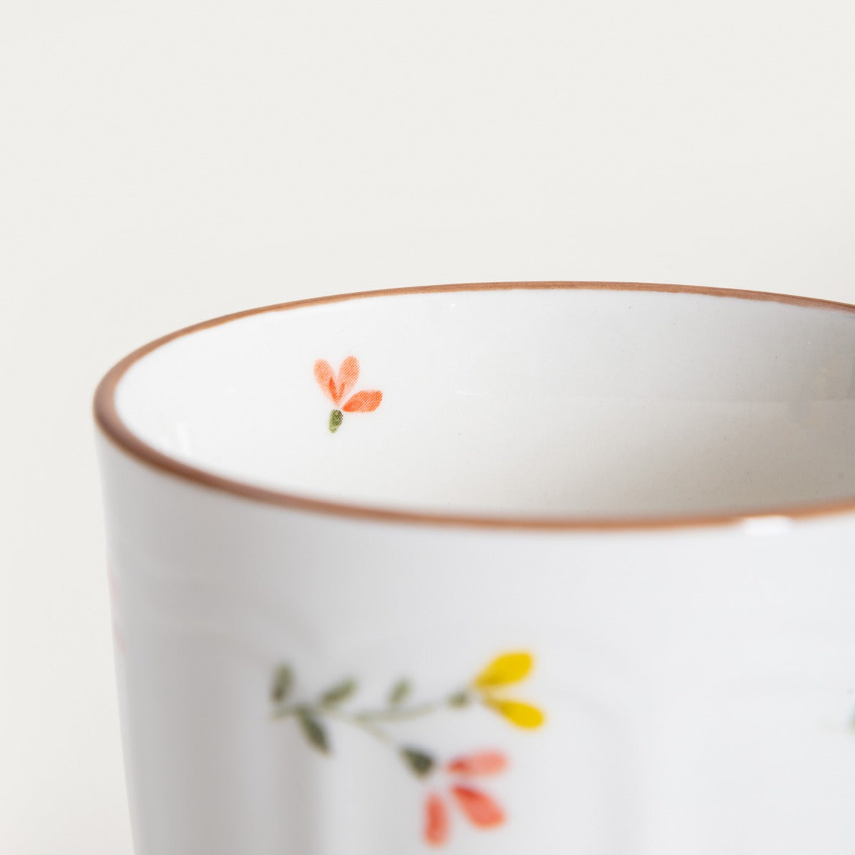 GRETA Ceramic Mug with Flowers 0.35L Porcelain Coffee Cup