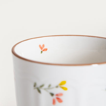 GRETA Ceramic Mug with Flowers 0.35L Porcelain Coffee Cup