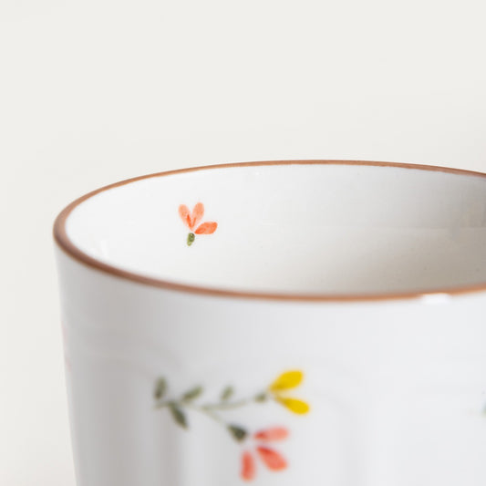 GRETA Ceramic Mug with Flowers 0.35L Porcelain Coffee Cup