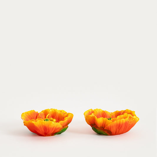 Set of candles MEADOW FLOWERS Orange Decorative Candle Set - 2 Pieces