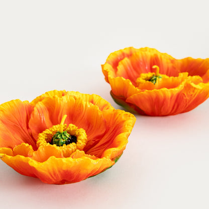 Set of candles MEADOW FLOWERS Orange Decorative Candle Set - 2 Pieces