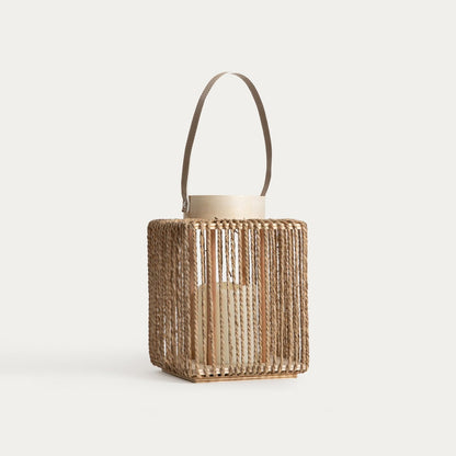 Lantern OLMOG Beige Sea Grass Garden Lantern 17x17x22 cm