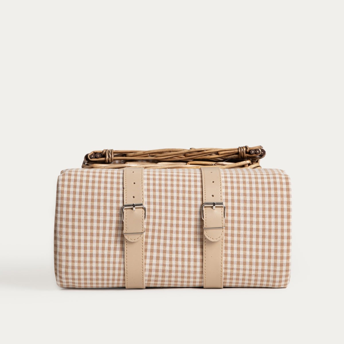 ELVORA Picnic Basket with Beige Lining and Mat 38x25.5x18 cm