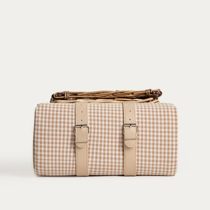 ELVORA Picnic Basket with Beige Lining and Mat 38x25.5x18 cm