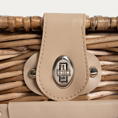 ELVORA Picnic Basket with Beige Lining and Mat 38x25.5x18 cm