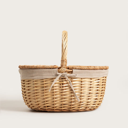 ELVORA Picnic Basket with Beige Lining 39x26 cm