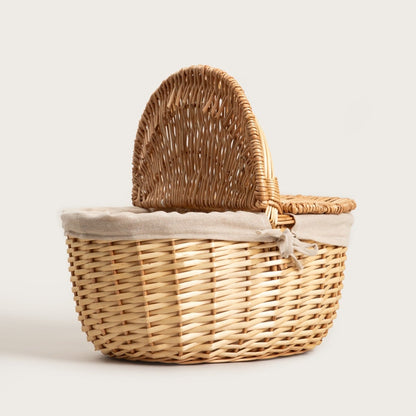 ELVORA Picnic Basket with Beige Lining 39x26 cm