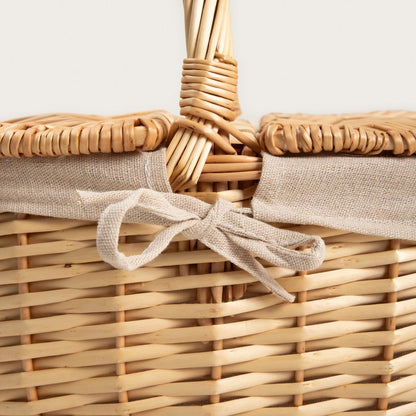 ELVORA Picnic Basket with Beige Lining 39x26 cm