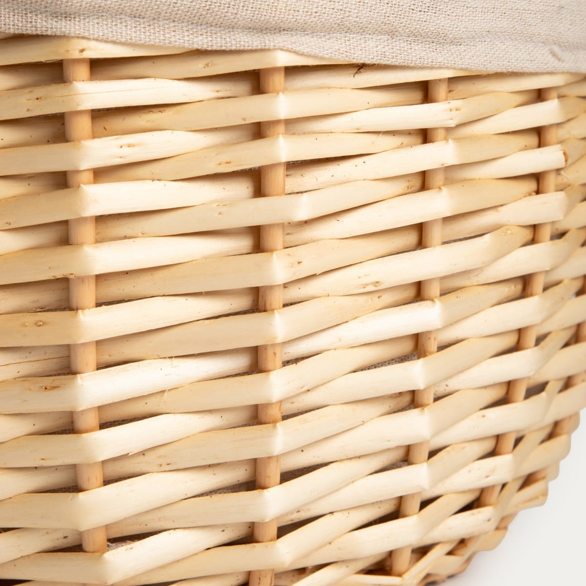 ELVORA Large Picnic Basket with Beige Lining 48x36 cm