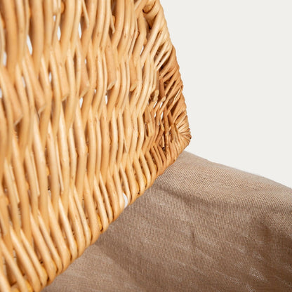 ELVORA Large Picnic Basket with Beige Lining 48x36 cm