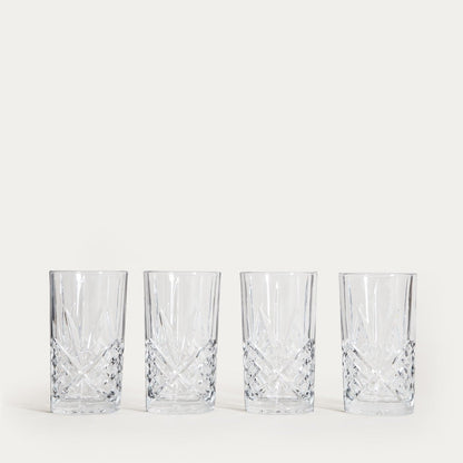 MIRRA Tall Glass Set of 4 - 0.35L Glass Mugs