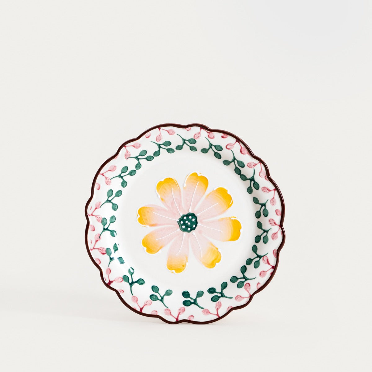 NOYA Dessert Plate 21 cm Stoneware with Floral Pattern