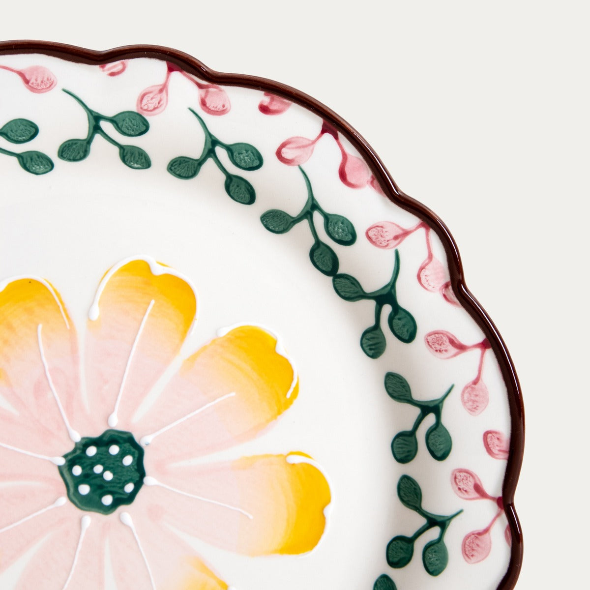 NOYA Dessert Plate 21 cm Stoneware with Floral Pattern