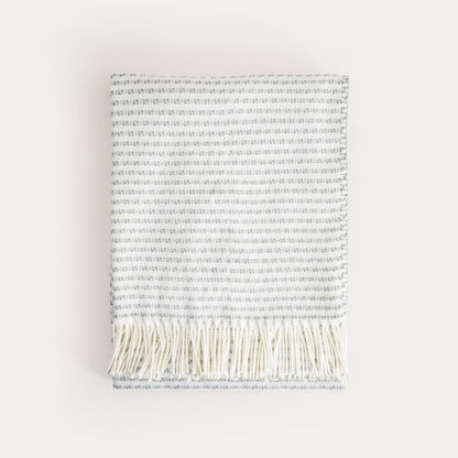 Koc SORBO Gray Blanket with Fringes and Structural Pattern 150x200cm
