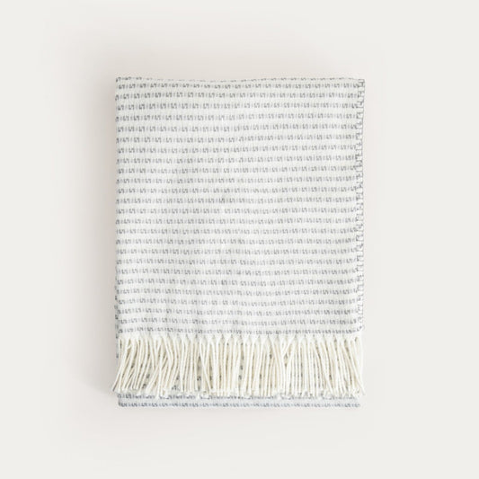 Koc SORBO Gray Blanket with Fringes and Structural Pattern 150x200cm