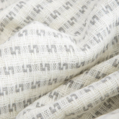 Koc SORBO Gray Blanket with Fringes and Structural Pattern 150x200cm