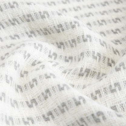 Koc SORBO Gray Blanket with Fringes and Structural Pattern 150x200cm