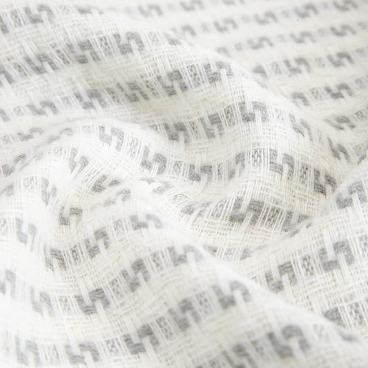 Koc SORBO Gray Blanket with Fringes and Structural Pattern 150x200cm