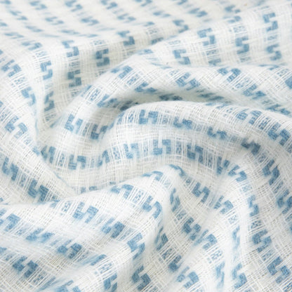 SORBO Blanket with Fringe and Structured Blue Pattern 150x200cm