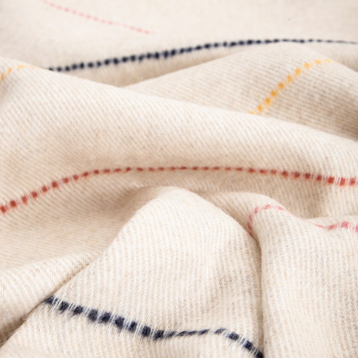 Koc TILBE Blanket with Colorful Stitching and Decorative Fringes 150x200cm