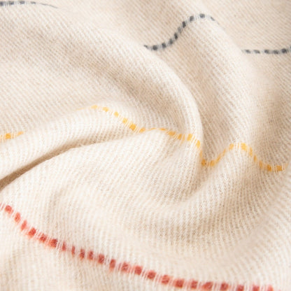 Koc TILBE Blanket with Colorful Stitching and Decorative Fringes 150x200cm