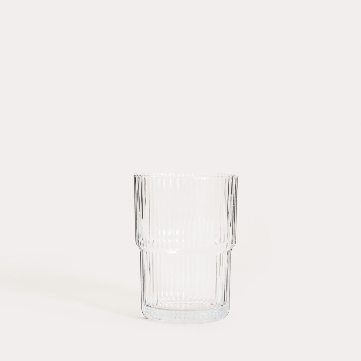 LYNNASO Fluted Glass Set, 2 pcs, 0.43L Stackable Design