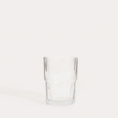 LYNNASO Fluted Glass Set, 2 pcs, 0.43L Stackable Design