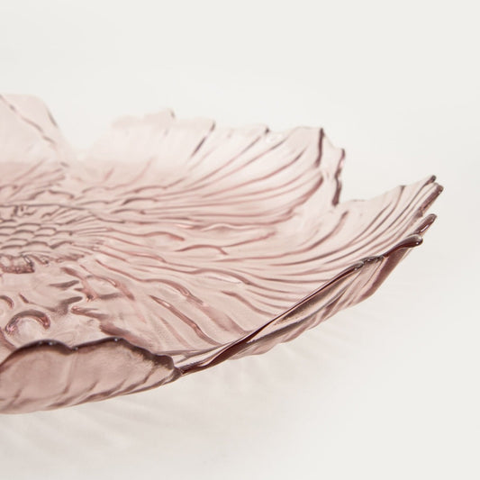 Serving platter SAKURO Flower-Shaped Glass Serving Platter 36cm
