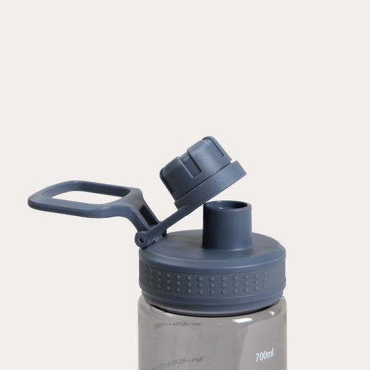 Bottle bottle LUNARE Navy Blue Water Bottle with Measuring Cup 0.7L