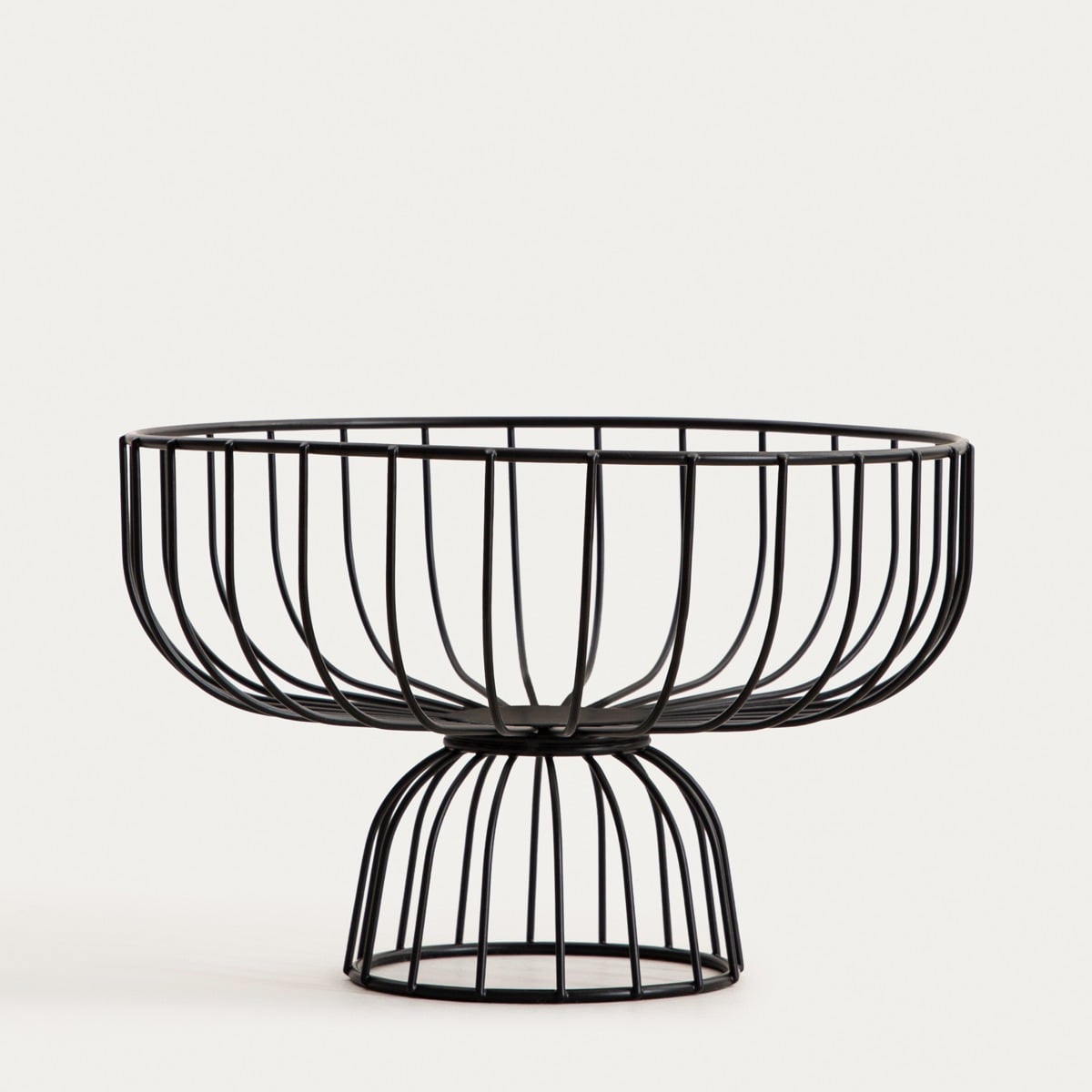 WARDON Low Leg Basket - 30x20x20 cm Black Metal Storage