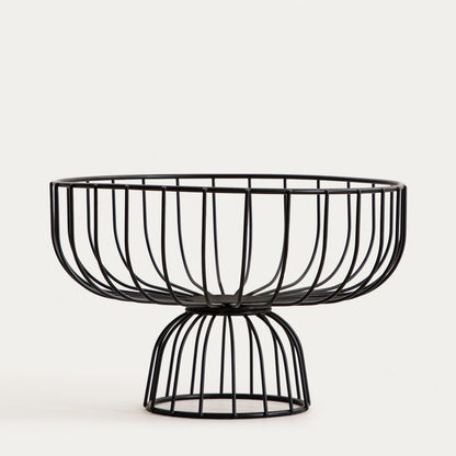 WARDON Low Leg Basket - 30x20x20 cm Black Metal Storage