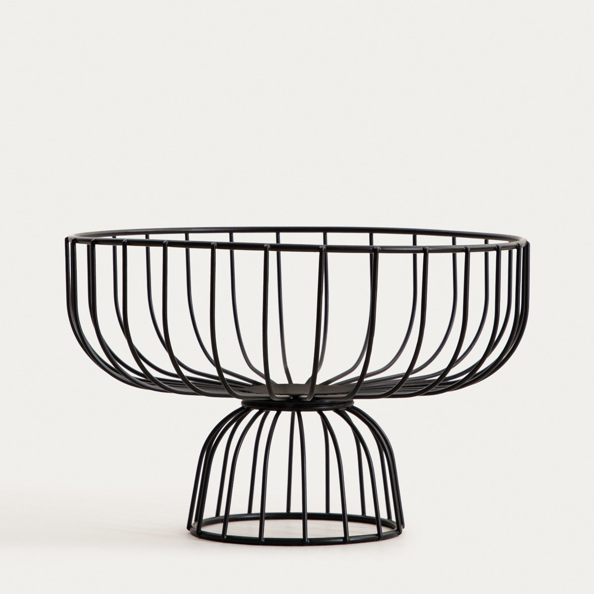 WARDON Low Leg Basket - 30x20x20 cm Black Metal Storage