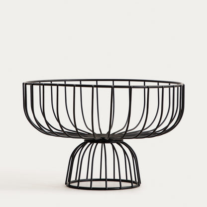 WARDON Low Leg Basket - 30x20x20 cm Black Metal Storage