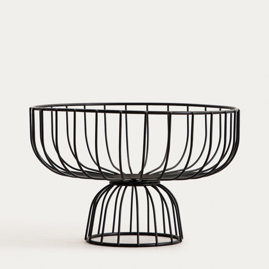 WARDON Low Leg Basket - 30x20x20 cm Black Metal Storage