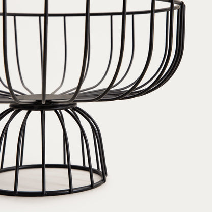 WARDON Low Leg Basket - 30x20x20 cm Black Metal Storage