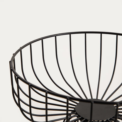 WARDON Low Leg Basket - 30x20x20 cm Black Metal Storage