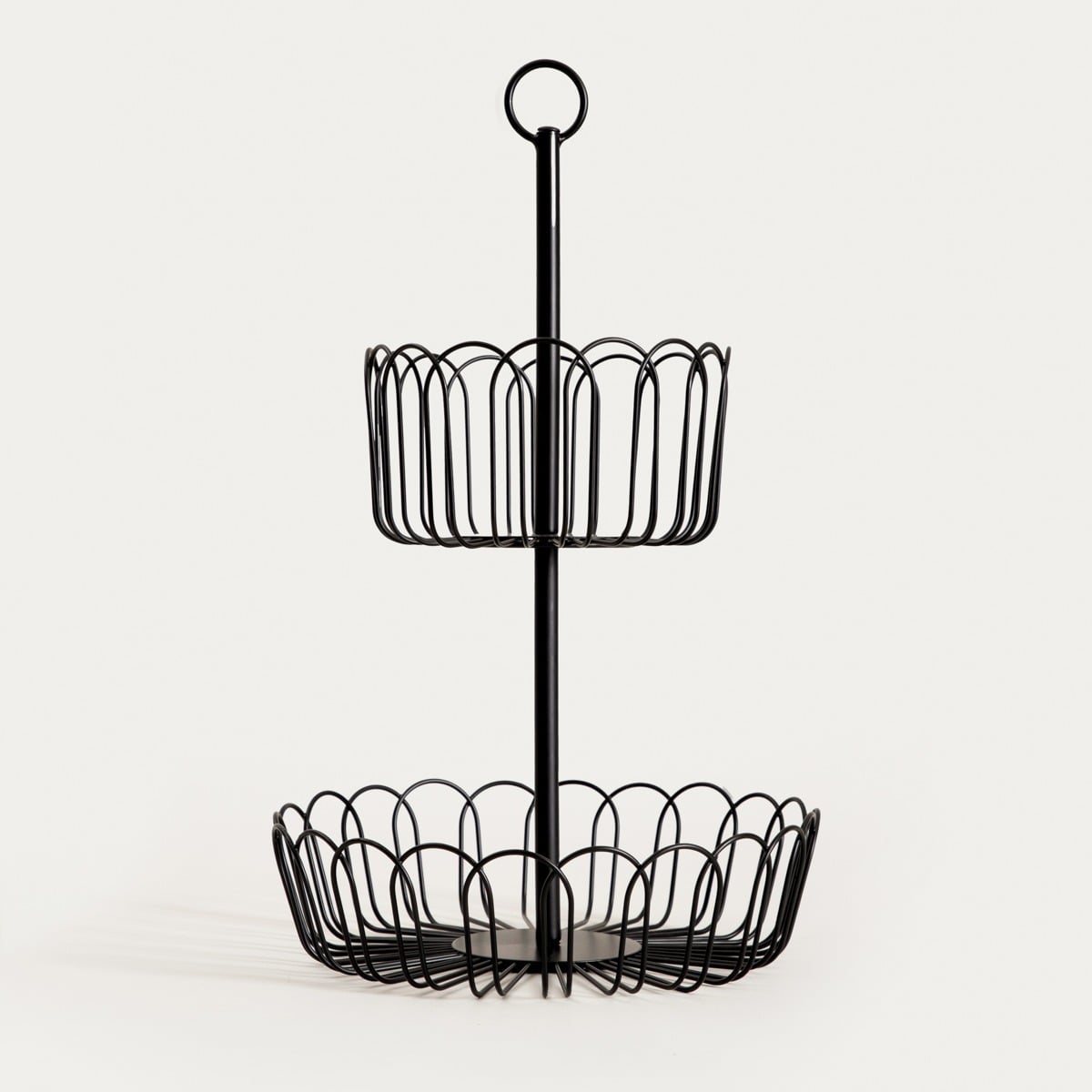 WARDON Two-Storey Kitchen Basket 28x47 cm Black