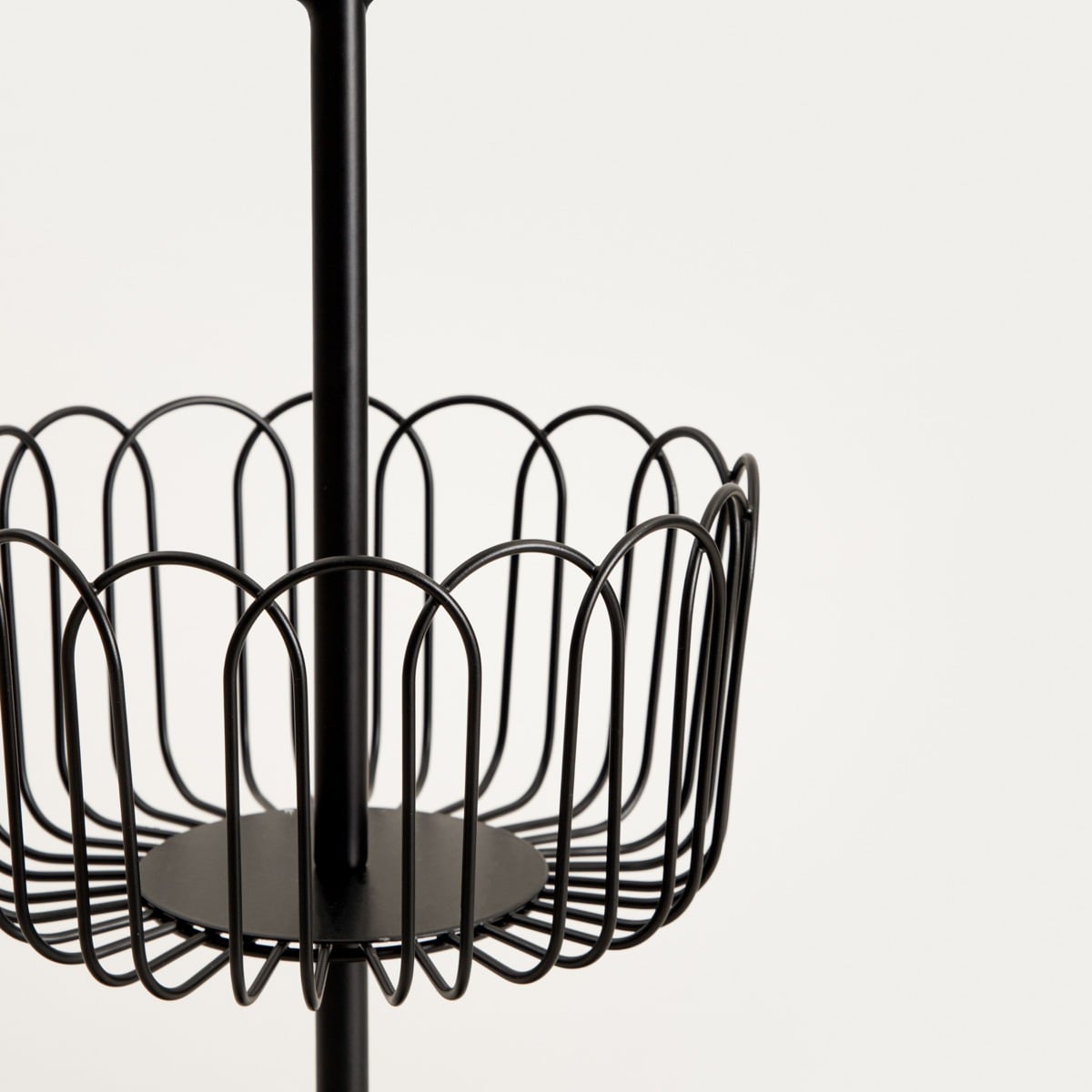 WARDON Two-Storey Kitchen Basket 28x47 cm Black