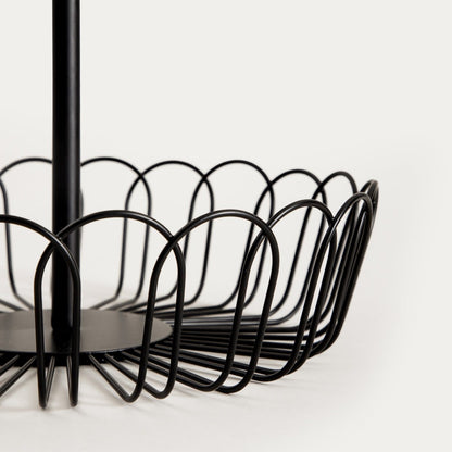 WARDON Two-Storey Kitchen Basket 28x47 cm Black