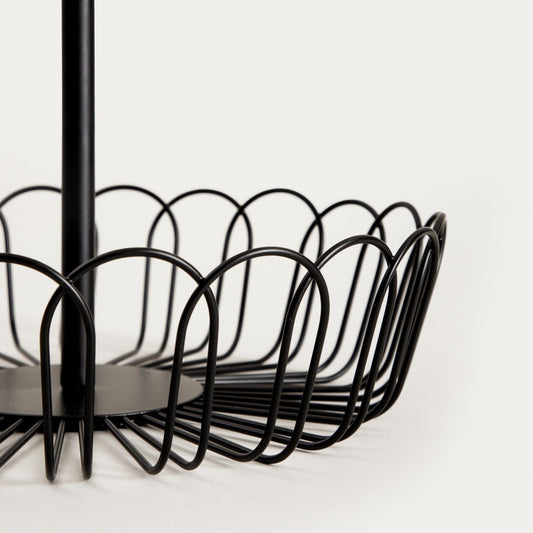 WARDON Two-Storey Kitchen Basket 28x47 cm Black