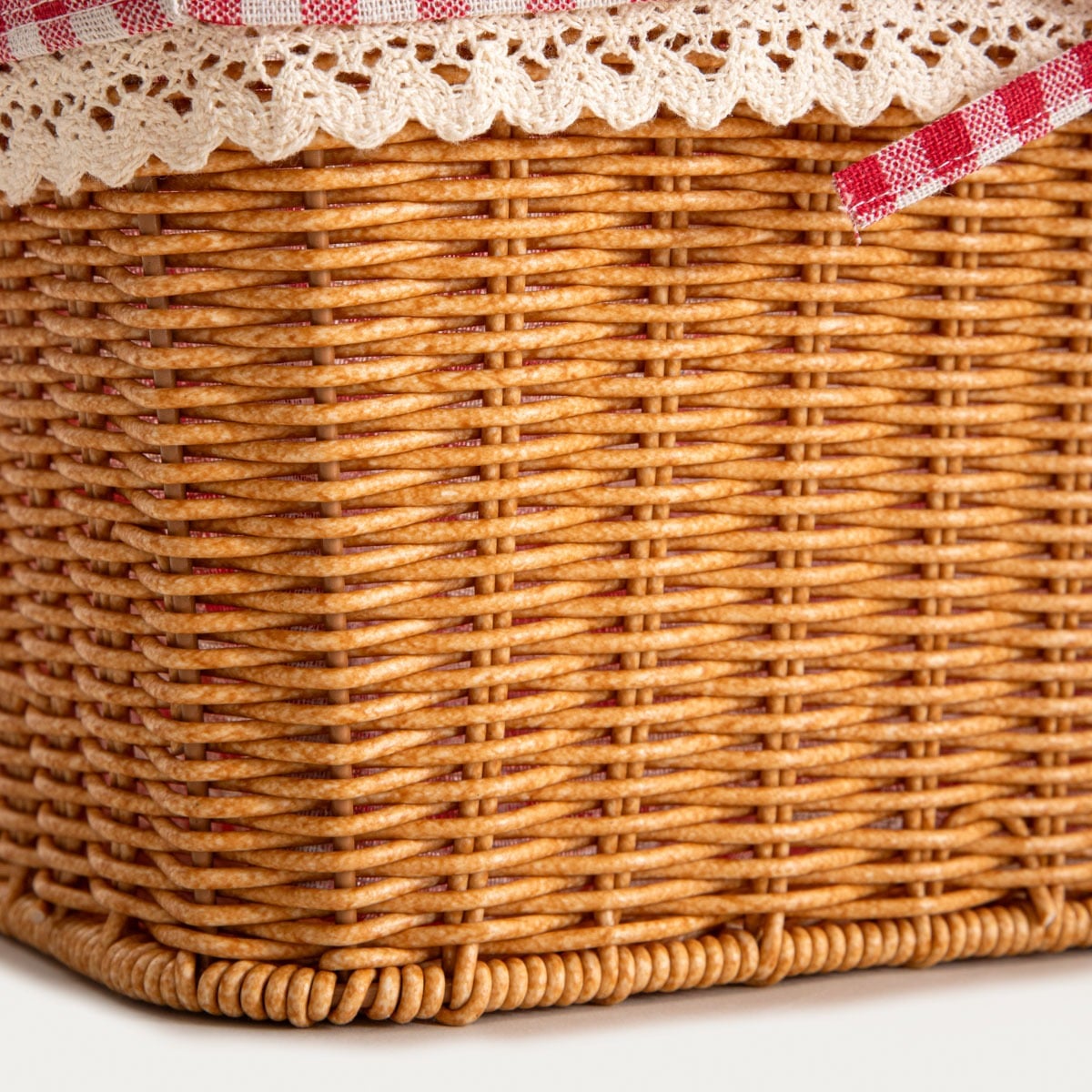 PERLOTTE Checkered Shopping Basket 38x26x20 cm