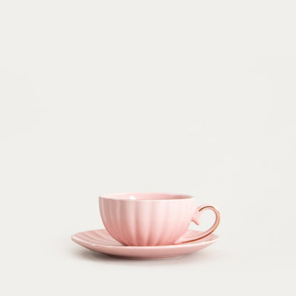 Cup MINA Pink Ceramic Espresso Cup with Saucer 0.15L