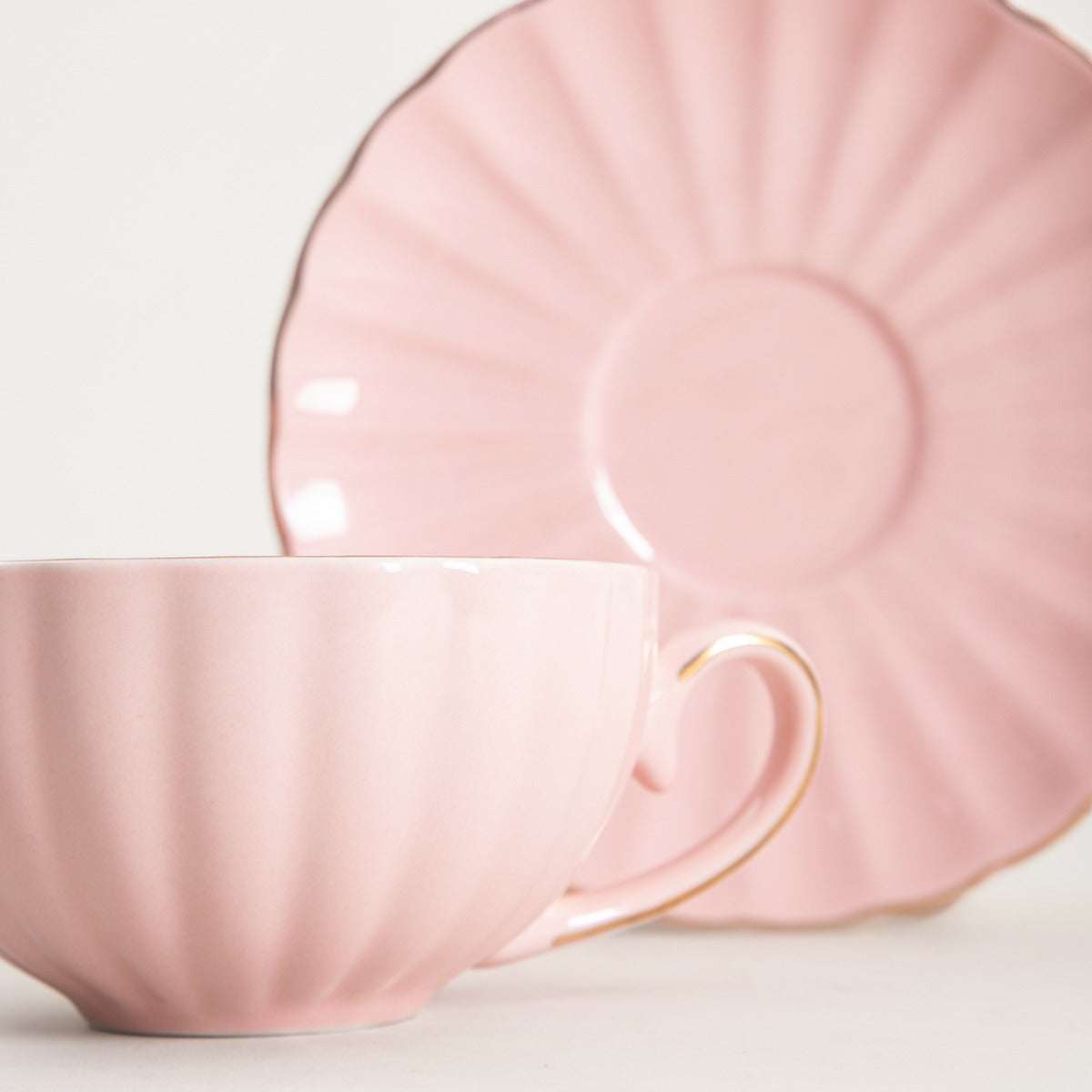 Cup MINA Pink Ceramic Espresso Cup with Saucer 0.15L